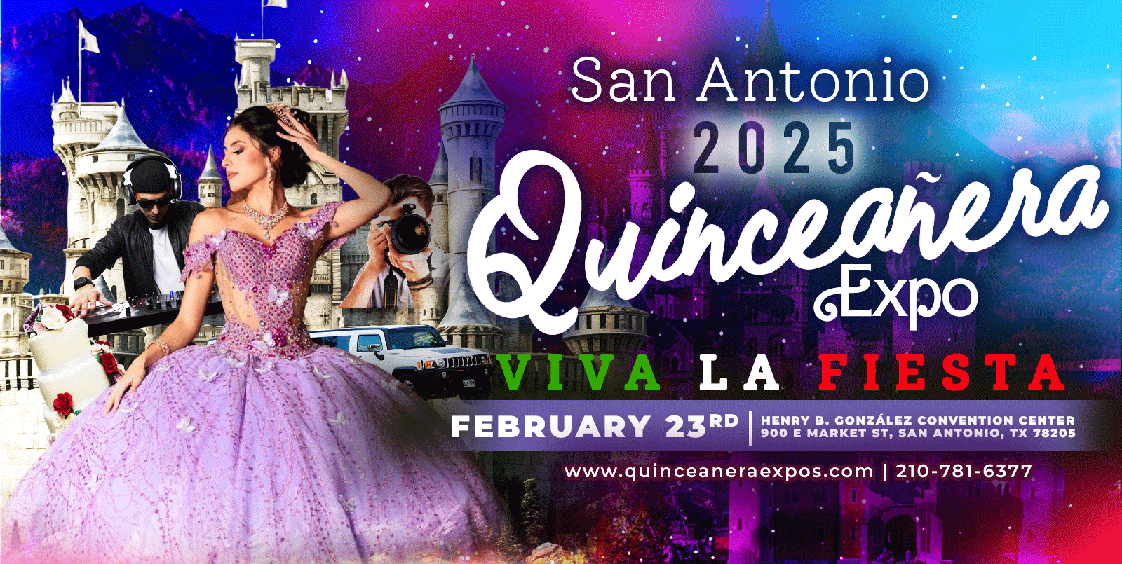 San Antonio Quinceanera Expo February 23rd, 2025 At the Henry B. Gonzalez From 12:00 to 5pm