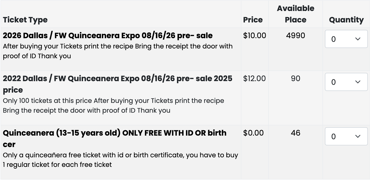 Dallas Quinceanera Expo August 16 2026